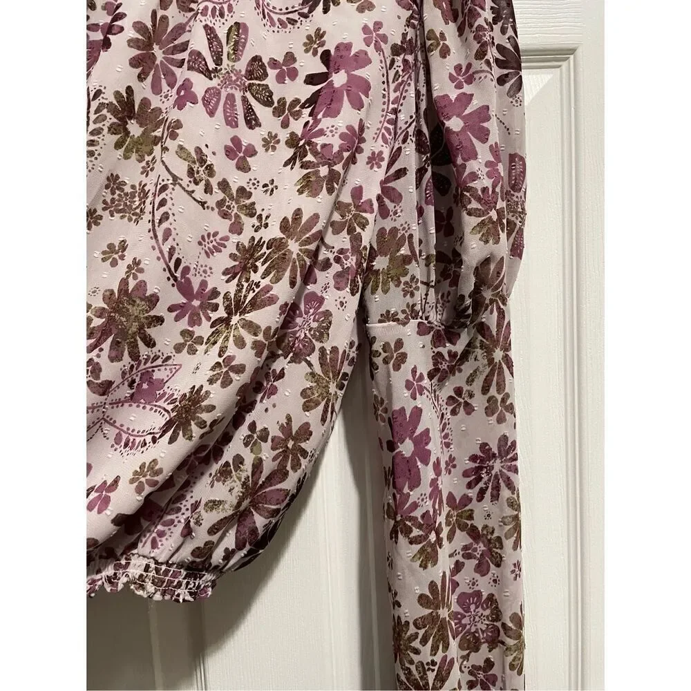 Free People Clarissa floral printed blouse Medium